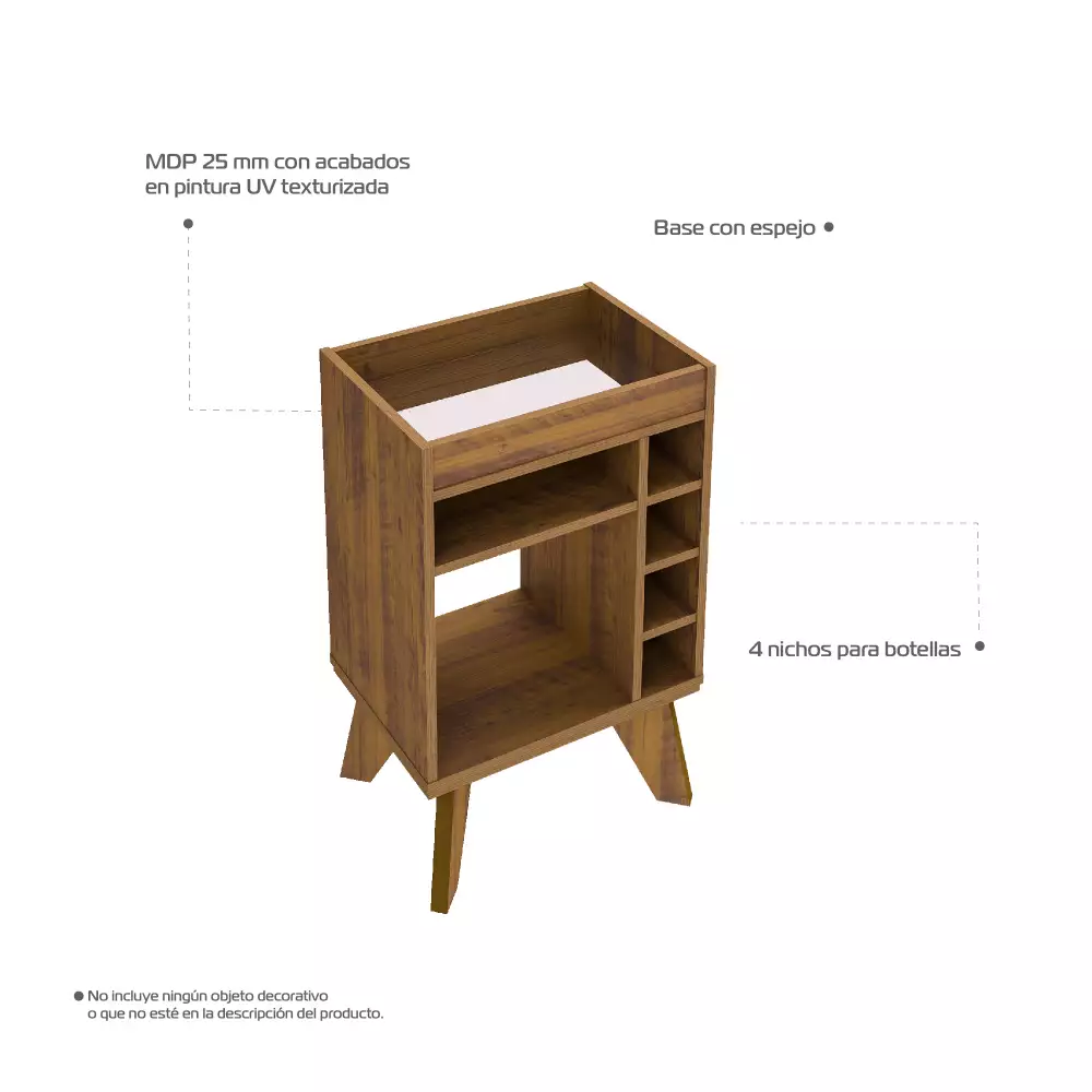 Mesa Auxiliar Bertolini Bar 45X72X32Cm Cafe Mdp 4102