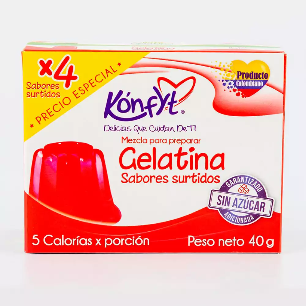 Mezcla konfyt x40gr preparar gelatina x4 precio especial 2028
