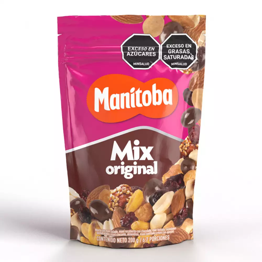Mix Mani. Maiz. Almendra Uvas Original Manitoba X  200 Gr