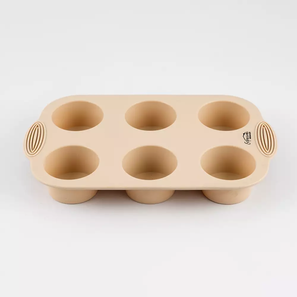 Molde 6 Cupcakes Expressions 19X32X4Cm Beige Silicona D600Kb04