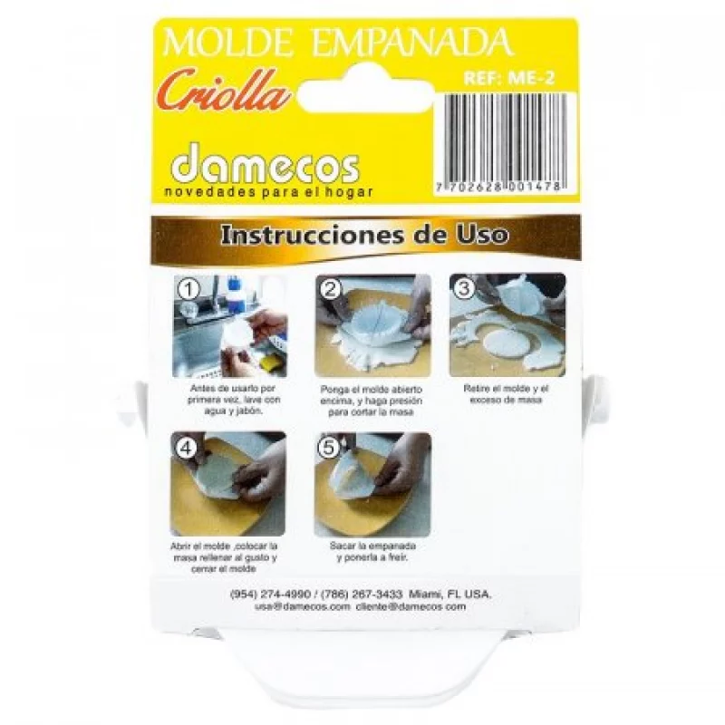 Molde Empanadas Mediano Me-2 Damecos-Blanco