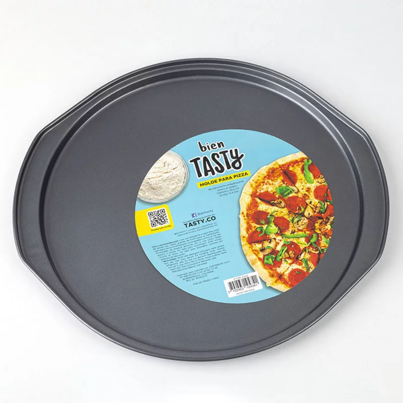 Molde Tasty 33 Cm Redondo Para Pizza En Acero Carbono Antiadherente Yp174758