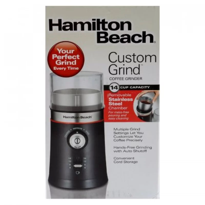 Hamilton Beach Custom Grind Coffee Grinder, 14 cups, Black, 80393F