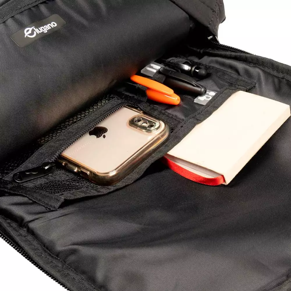 Morral Lugano Glide 27X39X27Cm Negro Poliester 24128