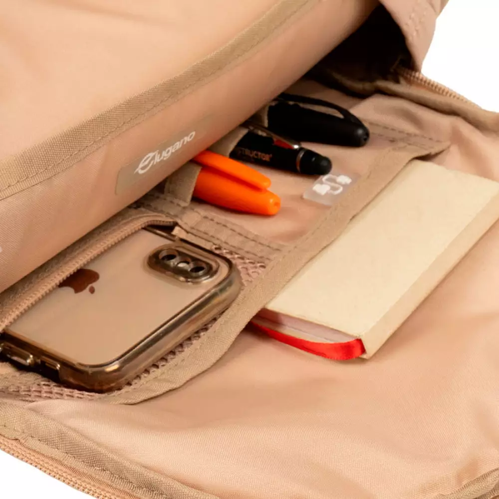 Morral Lugano Glide Mini 27X39X27Cm Taupe Poliester 24210