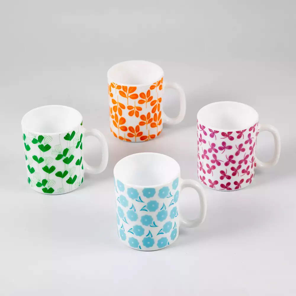 Mug Taza Expressions Multicolor 320 Ml 4 Pz Vidrio Opal Md320Z-4