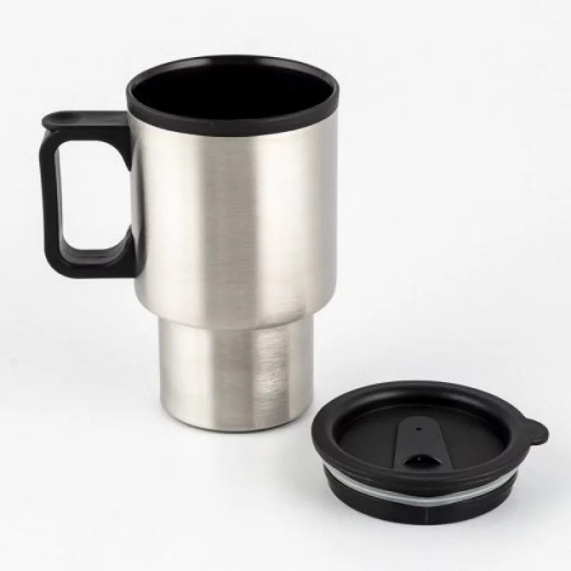 Mug Viajero UBL Negro Plateado 390 Ml