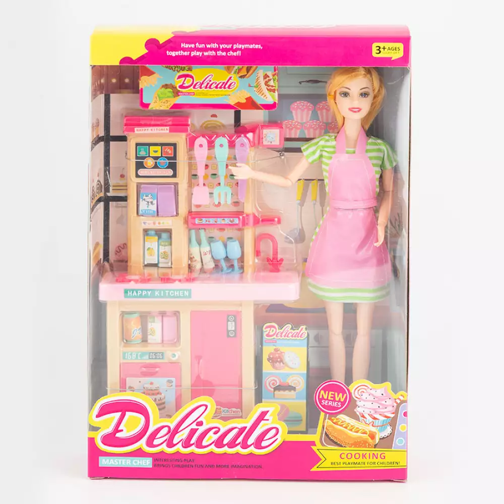 Muñeca chef con accesorios