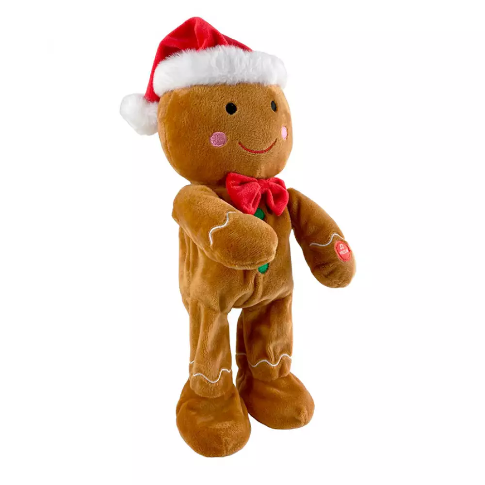 Muñeco galleta navideño Santini con Movimiento 12X32Cm Marron