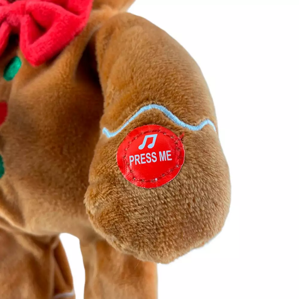 Muñeco galleta navideño Santini con Movimiento 12X32Cm Marron