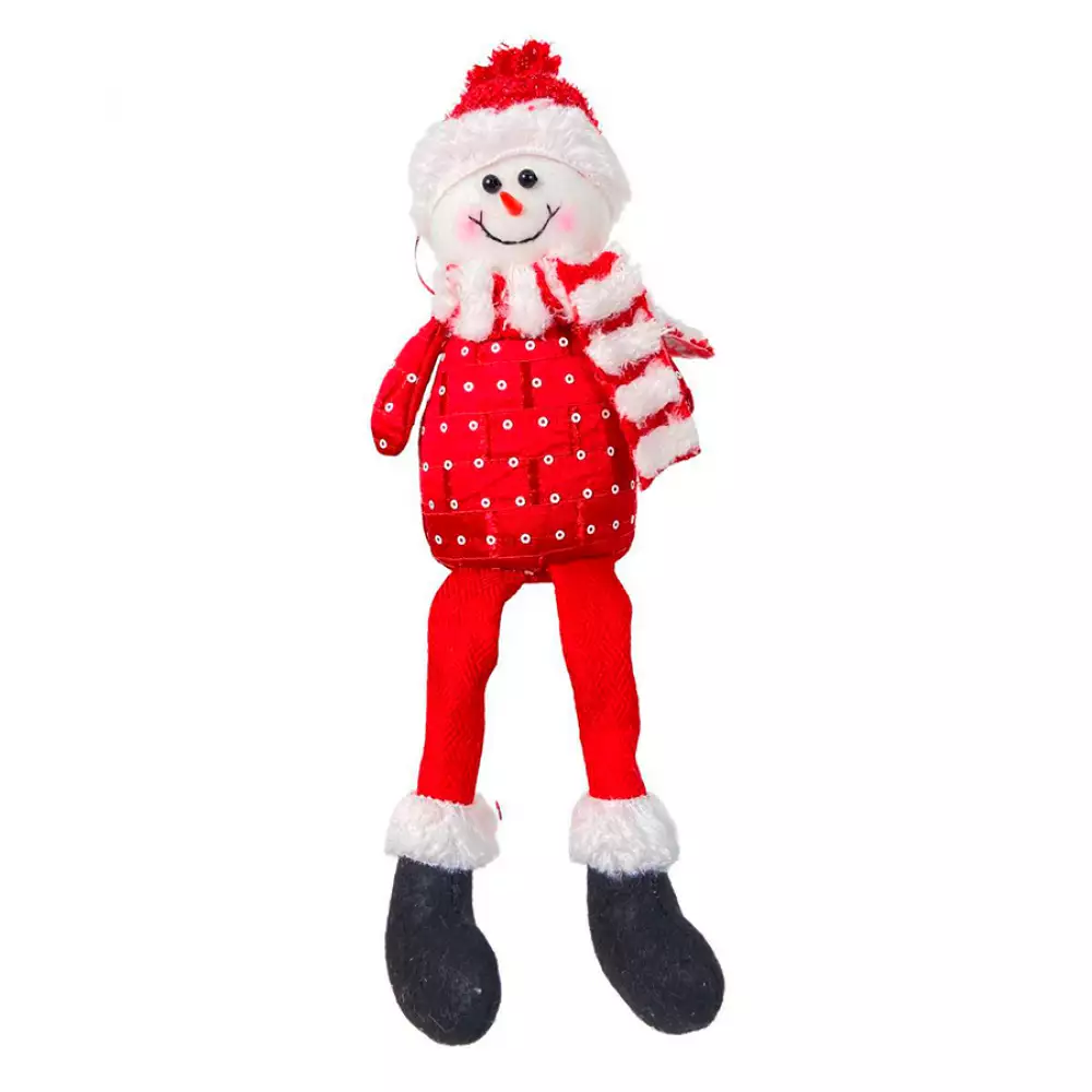 Muñeco H-Nieve Sentado Pata Blanda Rojo-Blanco