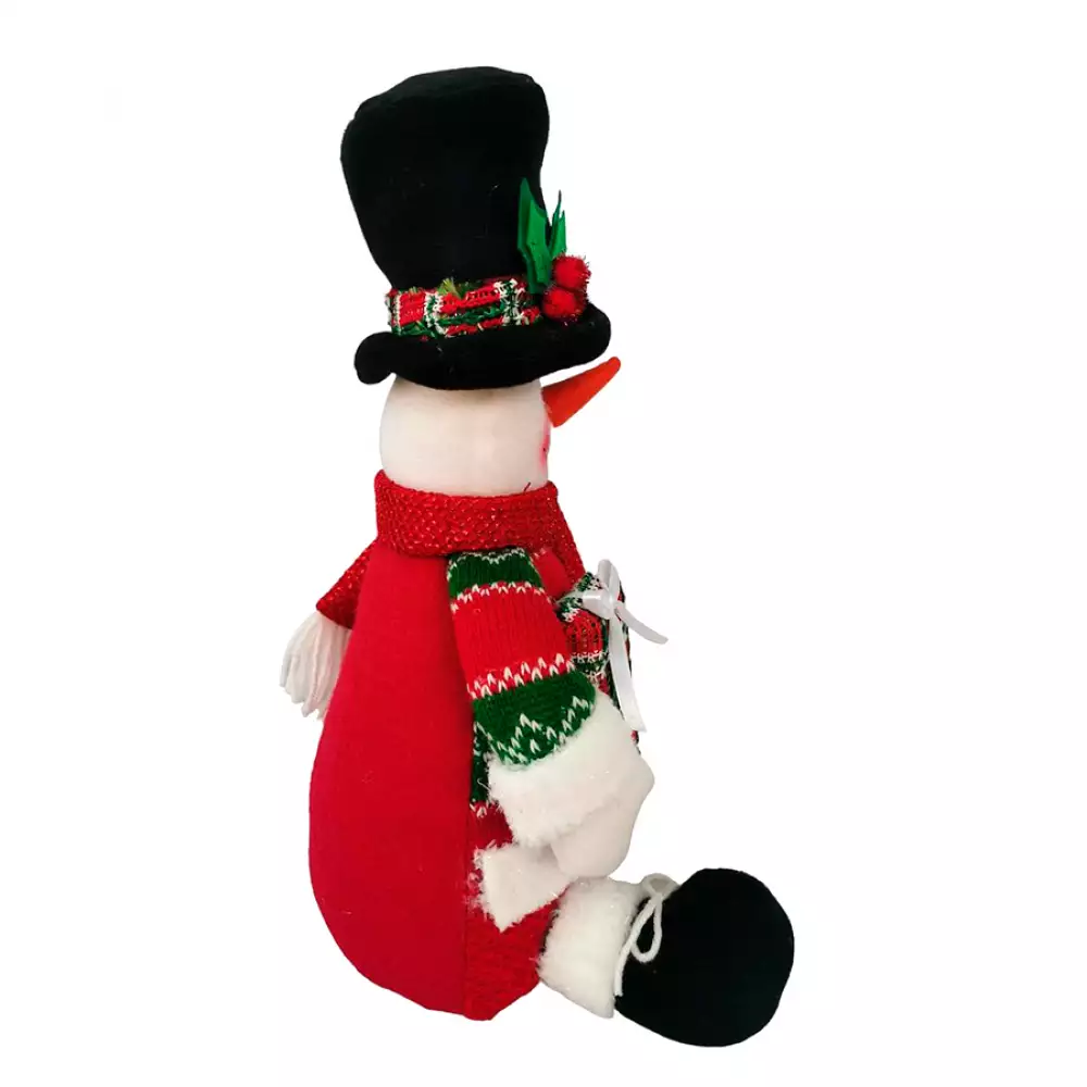 Muñeco Navideño Hombre Nieve Sentado Santini