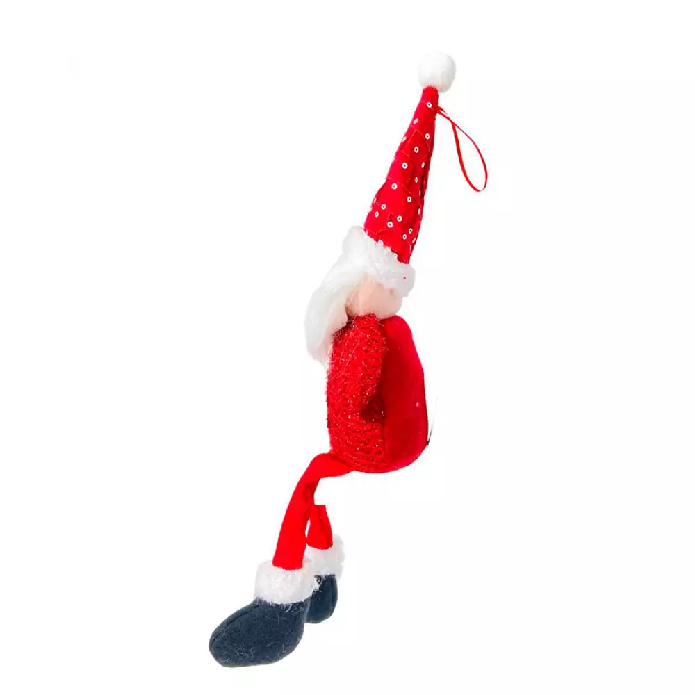 Muneco Santa Sentado Pata Blanda Rojo-Blanco 8X5X31Cm