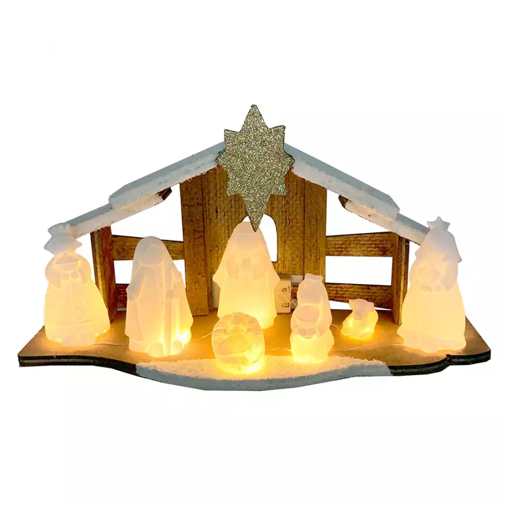 Nacimiento Led 9.5X15.5X30Cm Bco Miro 831-P002-26