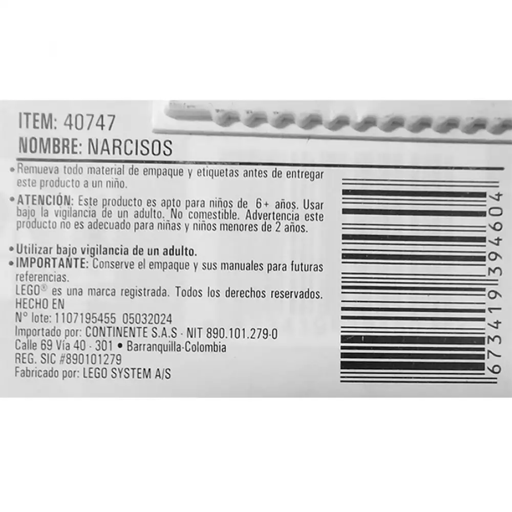 Narcisos Lego Extended Line 40747
