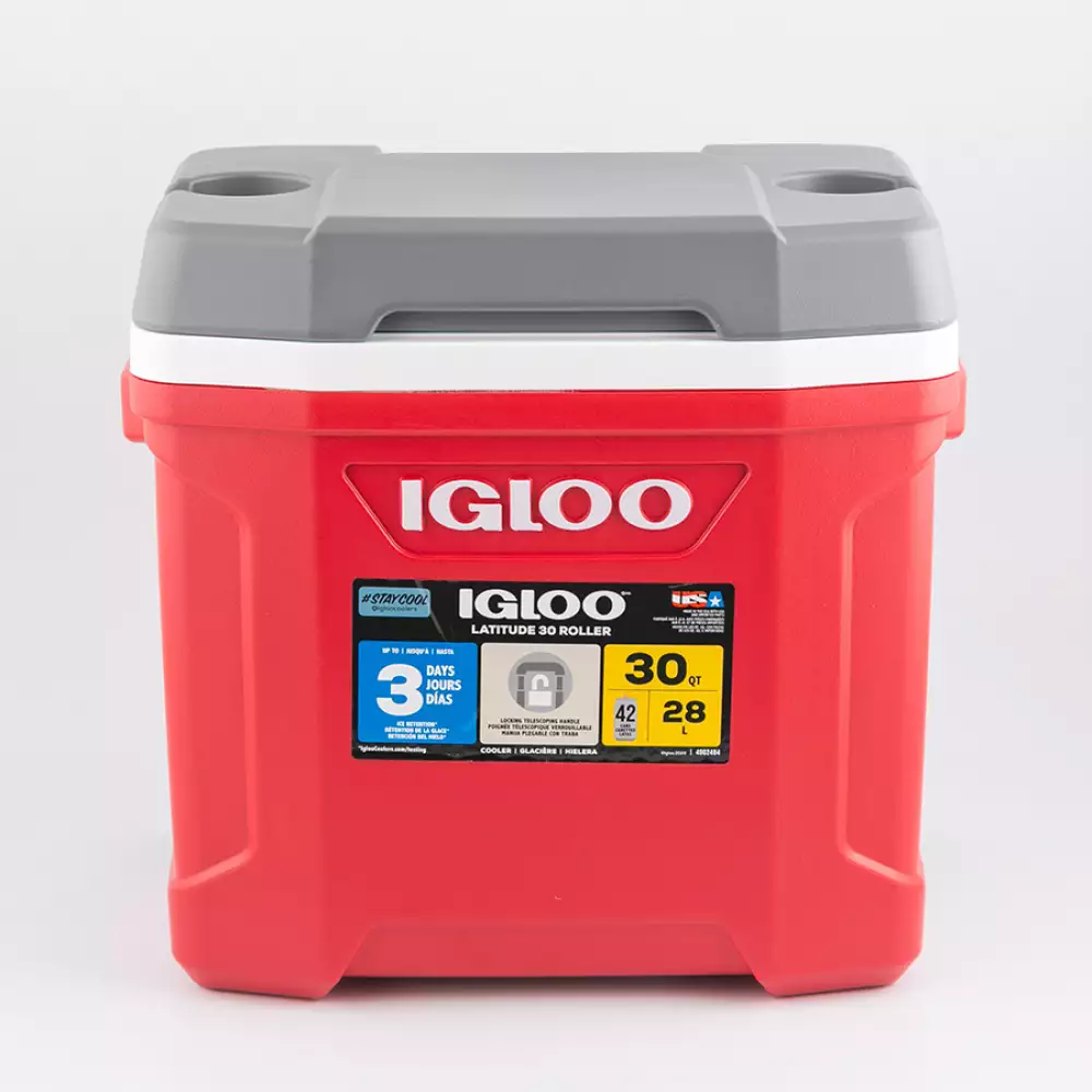 Nevera Camping Igloo Latitud Rodillo 46X18X34Cm Rojo 30 Lt Pol