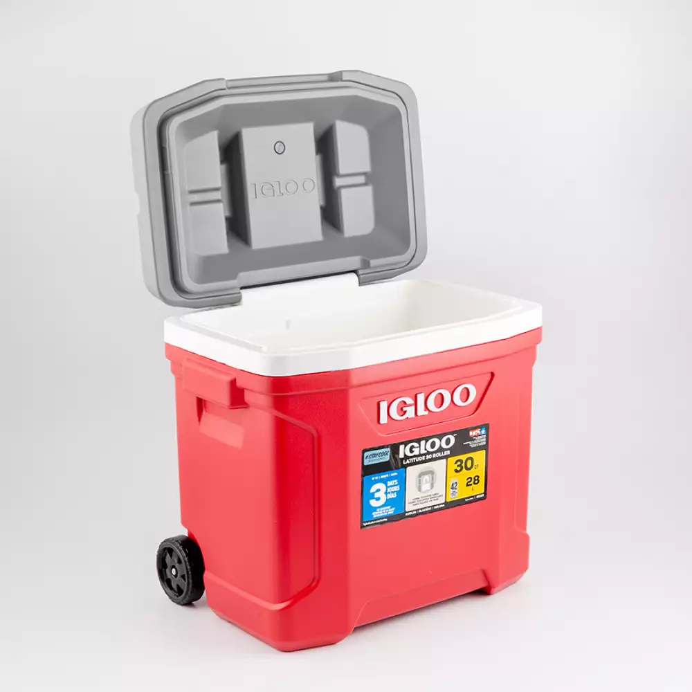 Nevera Camping Igloo Latitud Rodillo 46X18X34Cm Rojo 30 Lt Pol