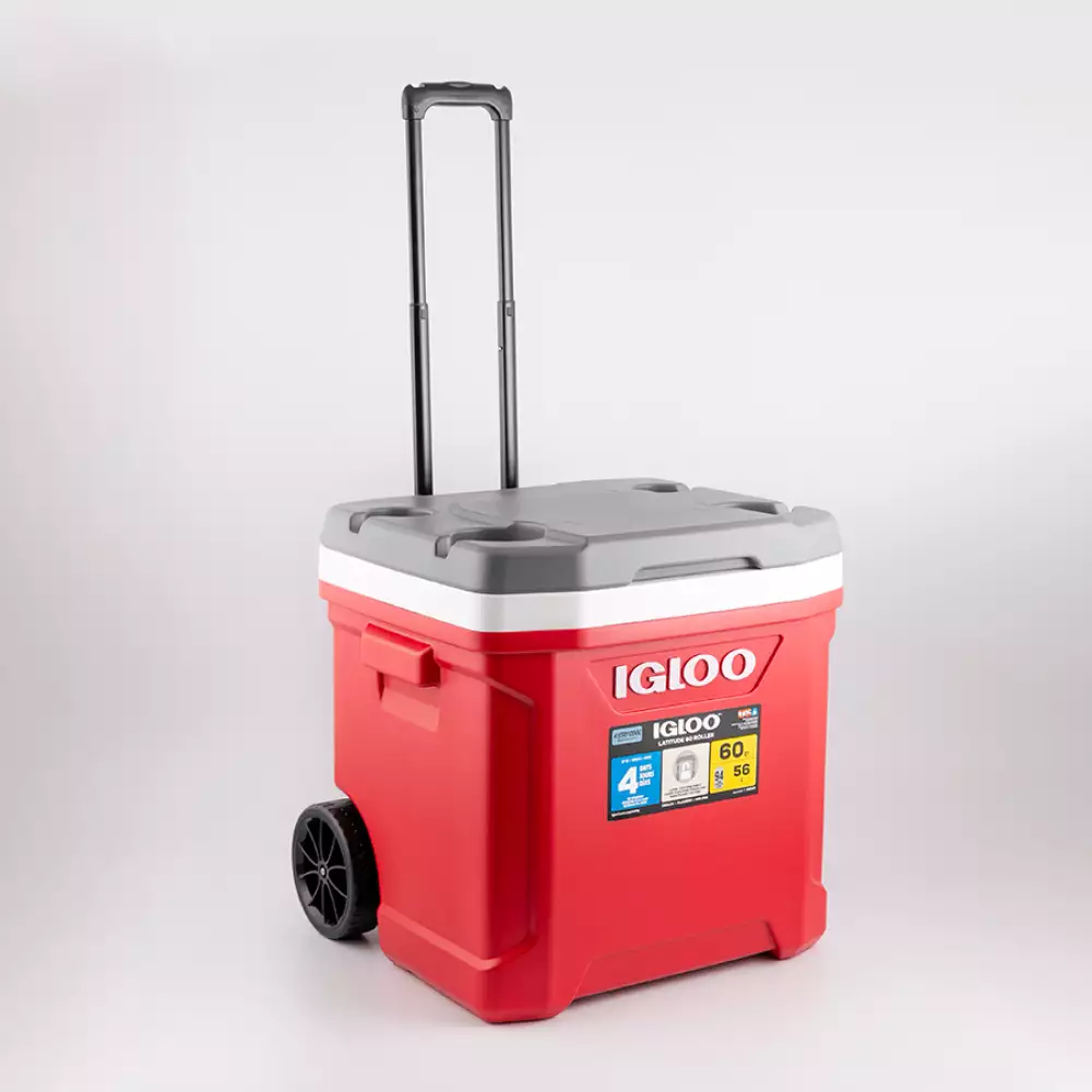 Nevera Camping Igloo Latitud Rodillo 50X20X47Cm Rojo 60 Lt Pol