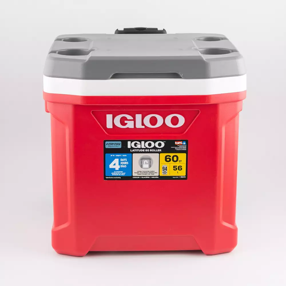 Nevera Camping Igloo Latitud Rodillo 50X20X47Cm Rojo 60 Lt Pol