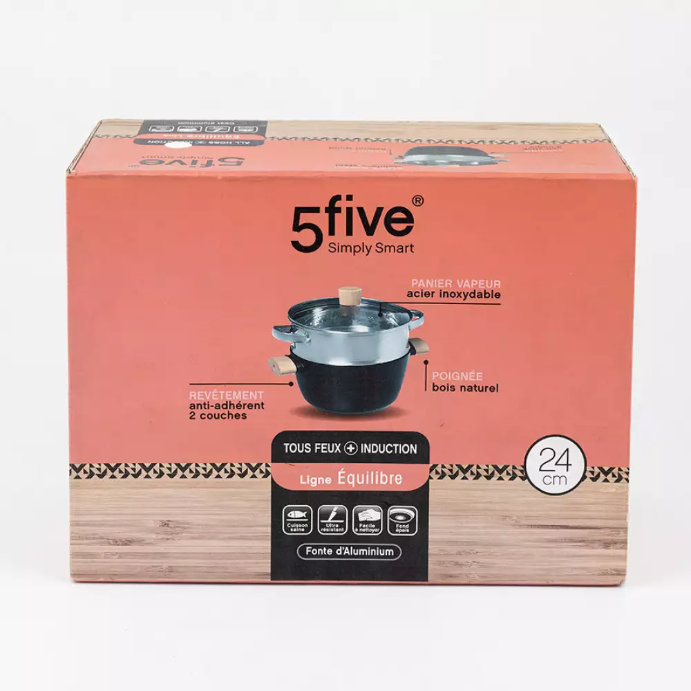 Olla Simply Smart 24Cm Aluminio Antiadherente Con Vaporera Y Tapa