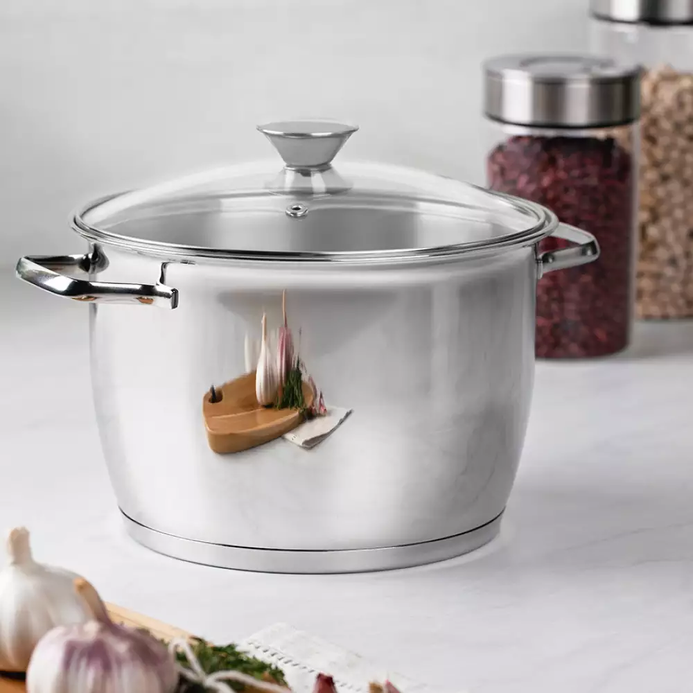 Olla Tramontina 22 Cm Gris Plata 5.7 Lt Acero Inoxidable 626