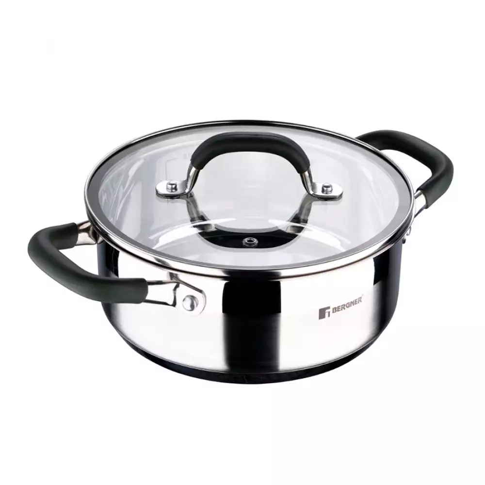 Olla Y Tapa Bergner 20Cm Azul 2.3 Lt Acero Inoxidable Bg32166Mmk