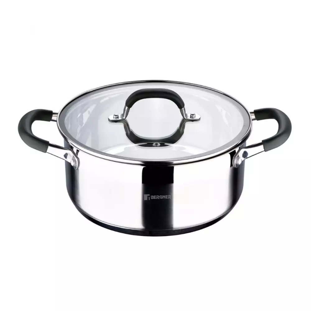 Olla Y Tapa Bergner 20Cm Azul 2.3 Lt Acero Inoxidable Bg32166Mmk