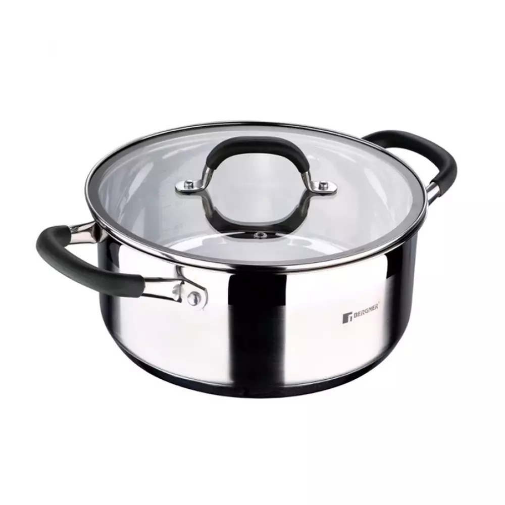 Olla Y Tapa Bergner 24Cm Azul 4.5 Lt Acero Inoxidable Bg32167Mmk