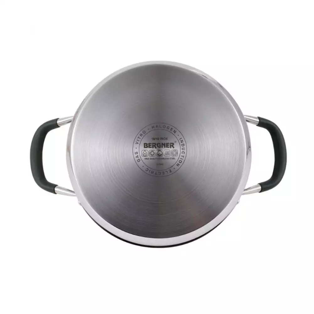 Olla Y Tapa Bergner 24Cm Azul 4.5 Lt Acero Inoxidable Bg32167Mmk