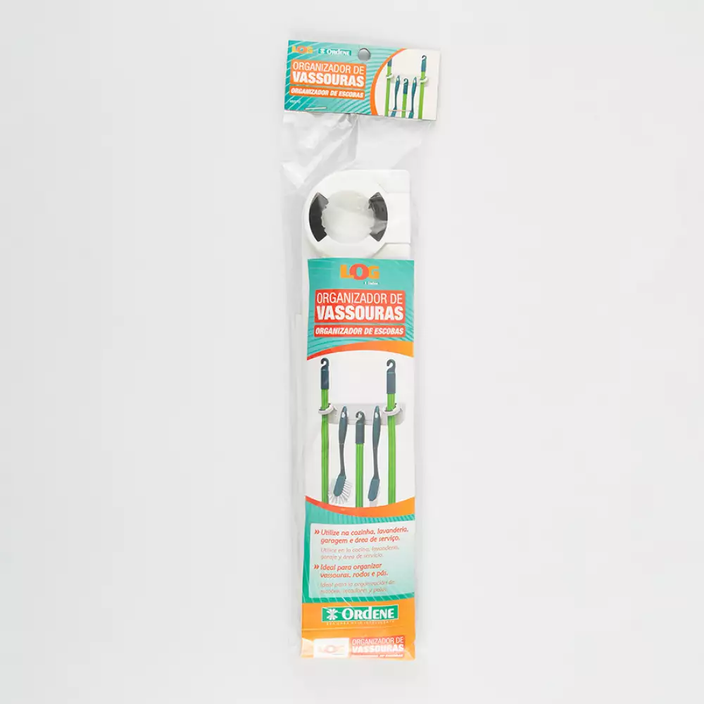 Organizador Escobas Ordene 5 Divisiones 2X2Cm Blanco Plastico