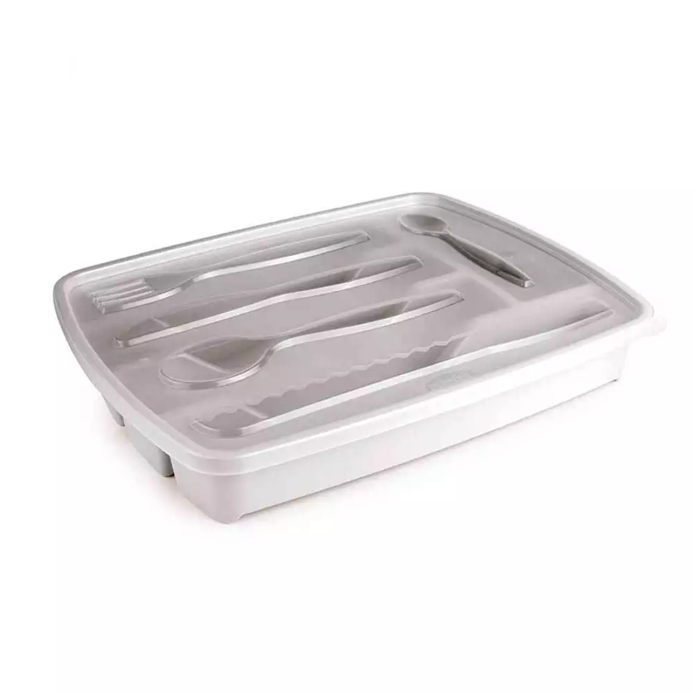 Organizador Plasutil Cubiertos 5 Divisiones Plastico Blanco 3839