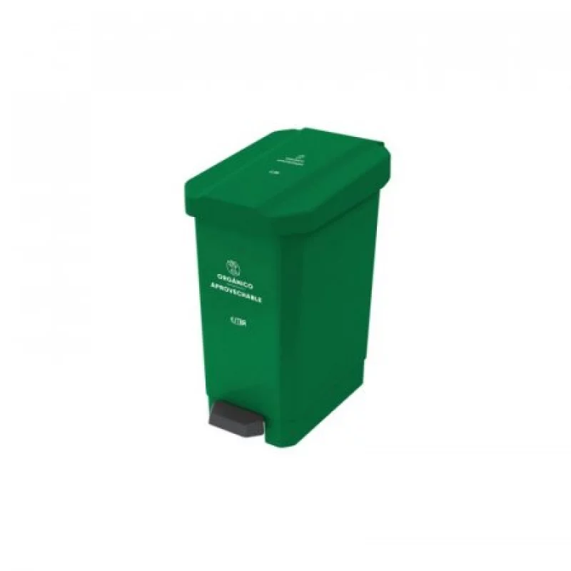 Papelera Estra Estrabins Pedal 10 Lt Verde Organico Aprovechable 4 Home Sentry