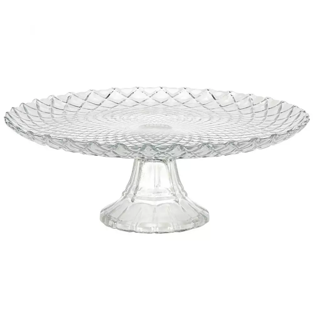 Pedestal excellent houseware para torta un nivel en vidrio diseño diamante ye6000240