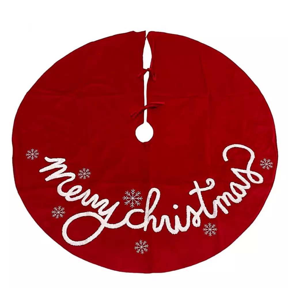 Pie de Árbol Merry Christmas Rojo 121cm Santini