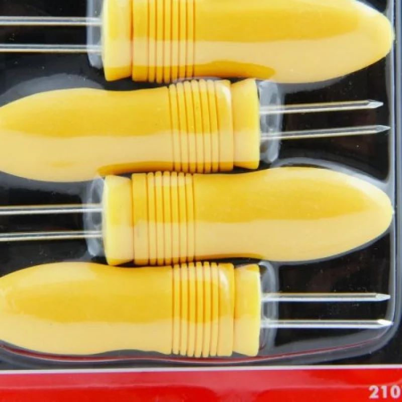 Pinchos Para Mazorca Chef 21075 Set X 6 Unidades Amarillo Con Plateado