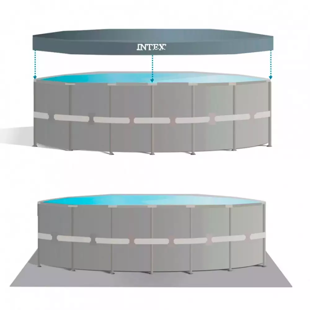 Piscina Estructural Redonda Intex Gris.