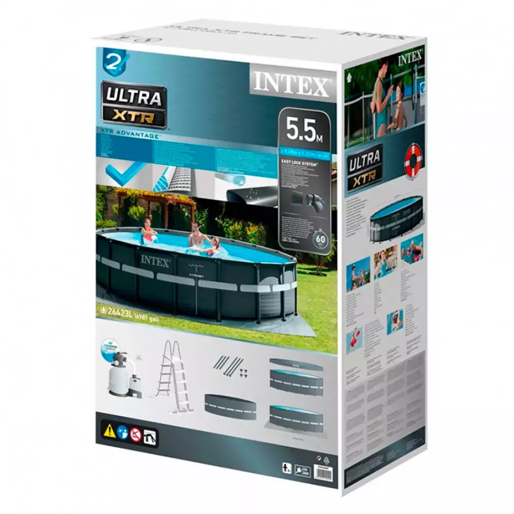 Piscina Estructural Redonda Intex Gris.