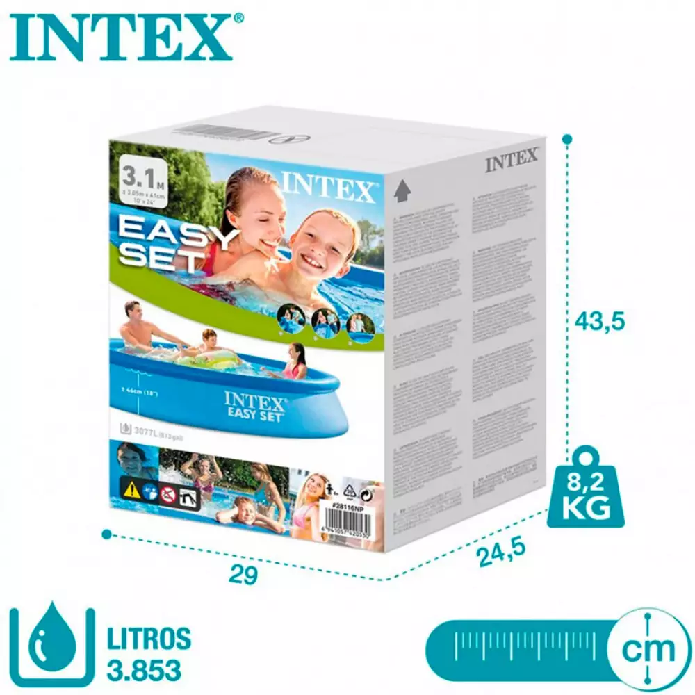 Piscina Inflable 305X76Cm Intex Easy Pool Octag
