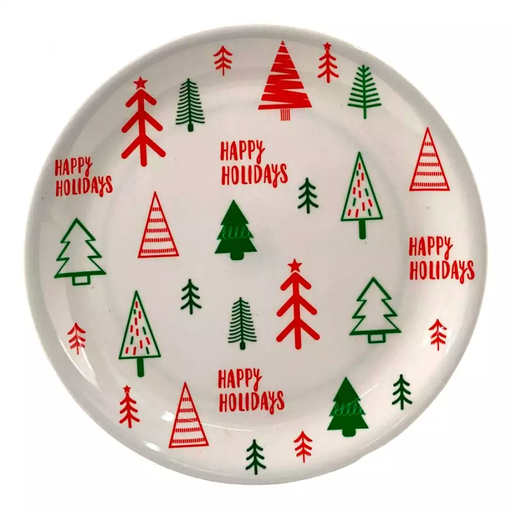 Plato Nav Happy Holidays 26.5X26.5X1.5Cm Santini
