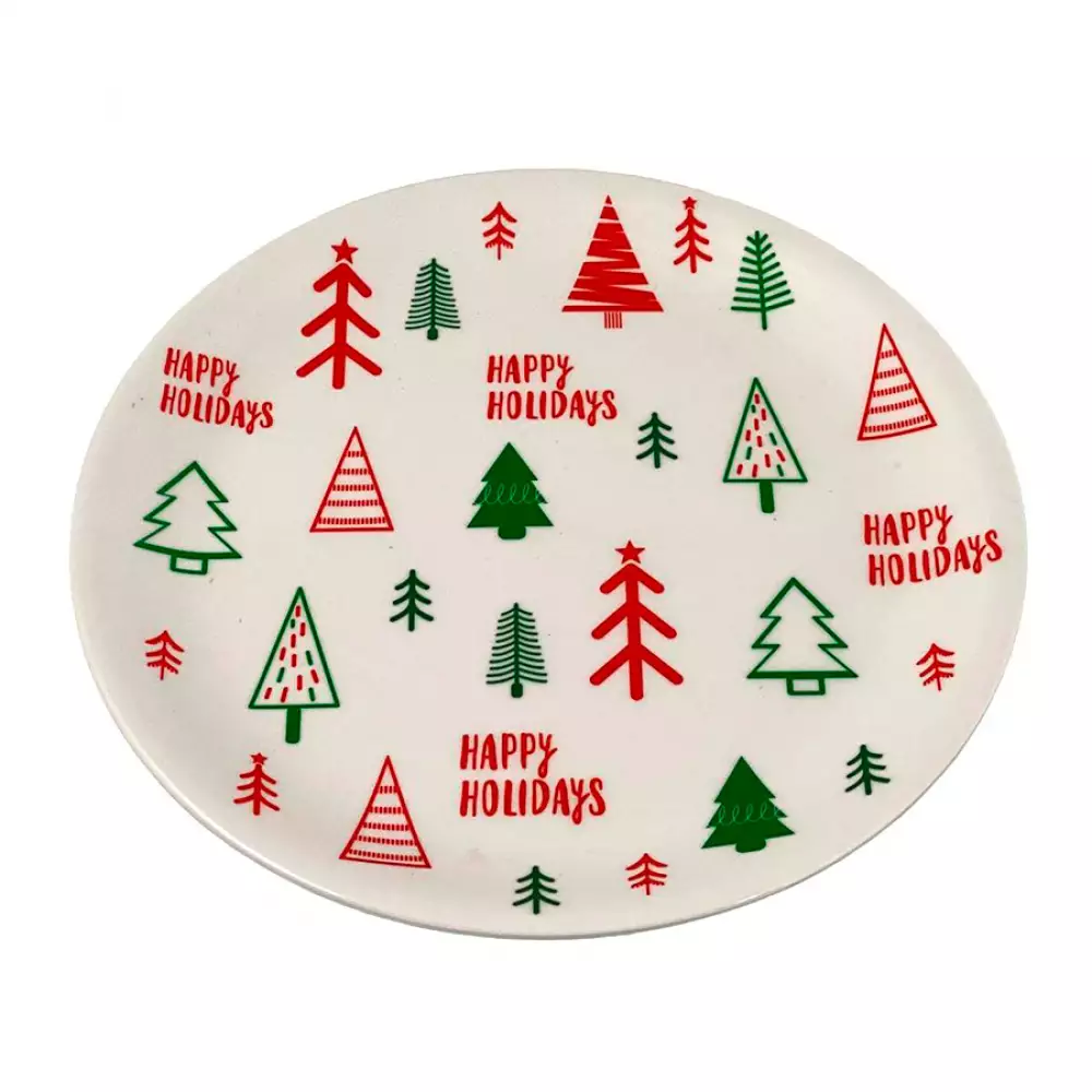 Plato Nav Happy Holidays 26.5X26.5X1.5Cm Santini