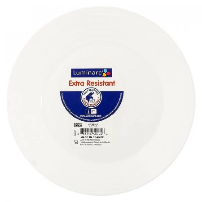 Plato Redondo Para Postre Luminarc 19 Cm-Blanco
