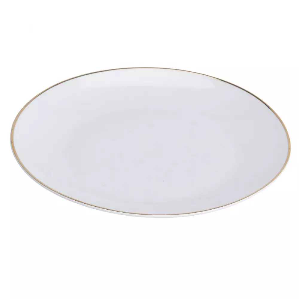Plato Siaki 20.3Cm En Porcelana Blanco Con Borde Dorado Q96000170