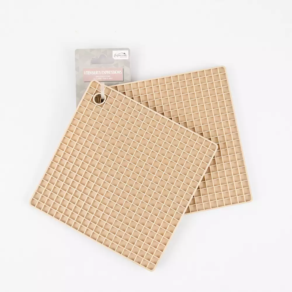 Porta Caliente Expressions Cuadrado 18X18Cm Beige Silicona D611Ka