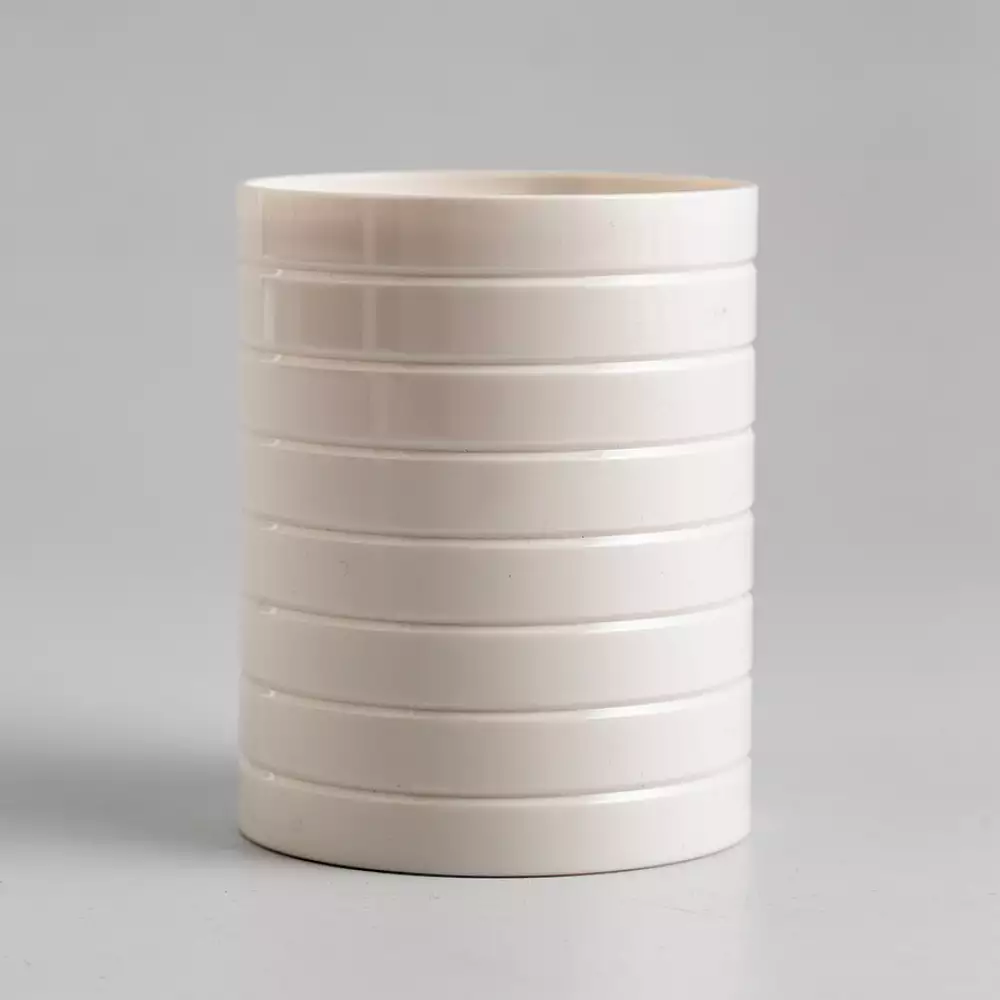 Portacepillo Expressions Lines 7X9Cm Blanco Plastico