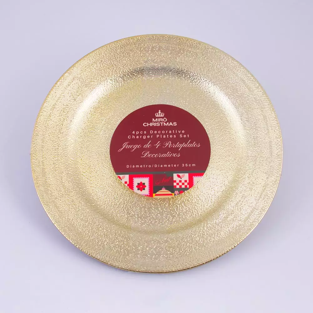 Portaplato Miro Christmas 33 Cm Dorado Plastico 831-D098-2535