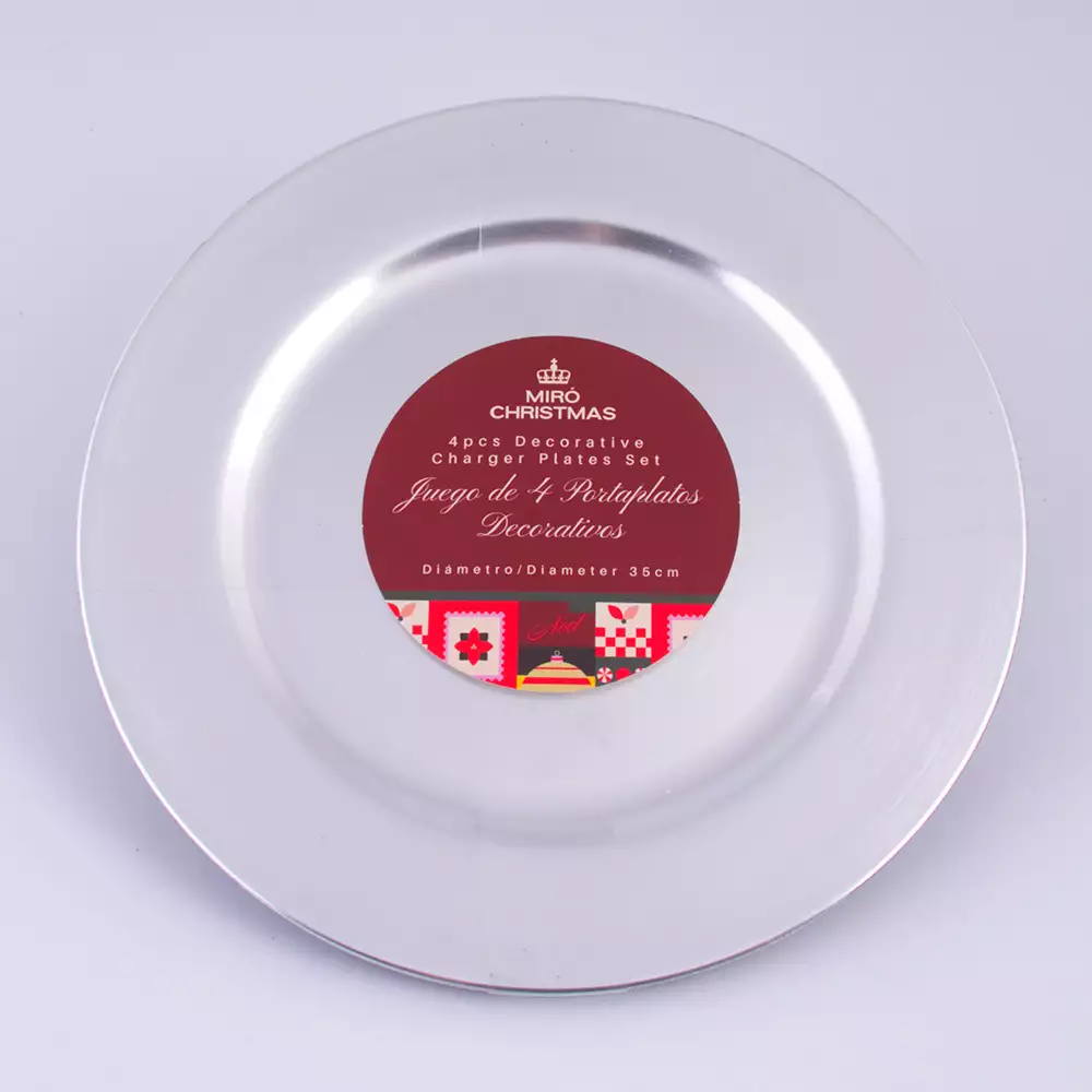 Portaplato Miro Christmas 33 Cm Plateado Polipropileno 831-D0