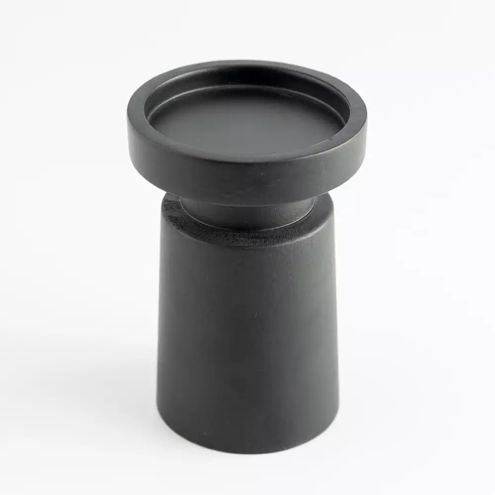 Portavelas concepts eclectic 10x15cm negro madera 449-347488