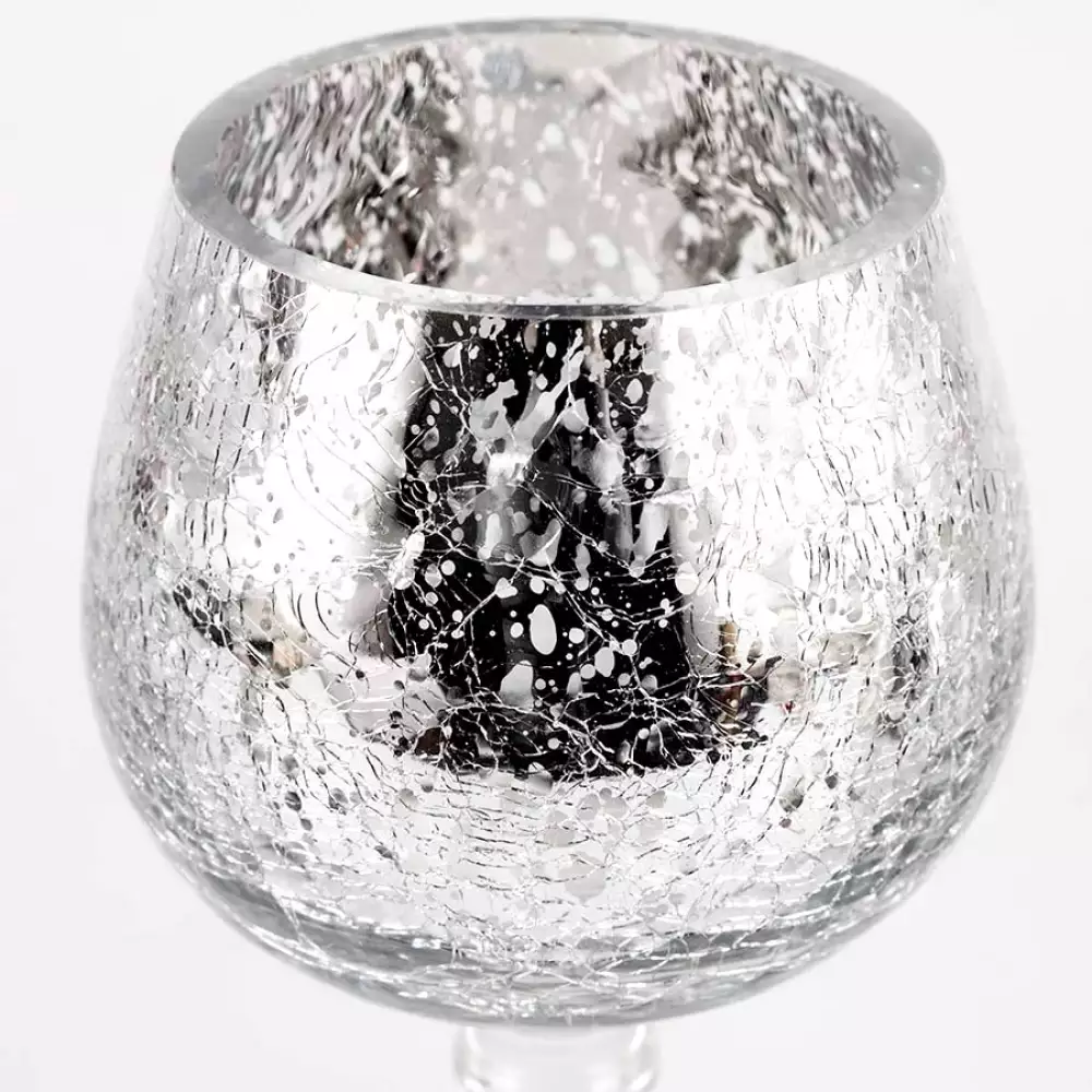 Portavelas x3 piezas navideño plata