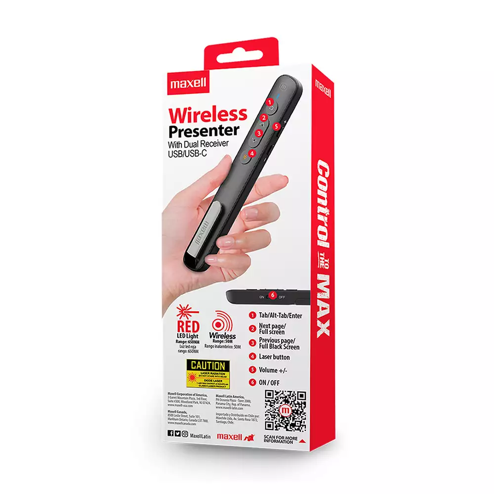 Presentador Laser Maxell Dual Dongle Usbc 348599