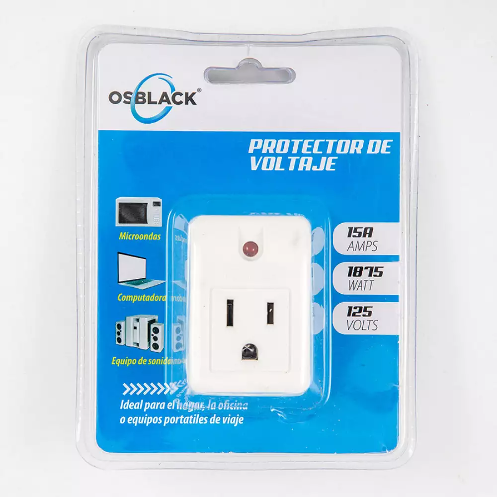Protector Voltaje Osblack 125V Multifuncional Mini
